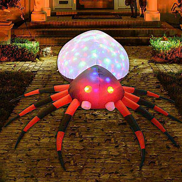 4 FT Yard Decoration  Inflatable Outdoor Red Legged Spider with Magic Light‎ - Picture 1 of 13